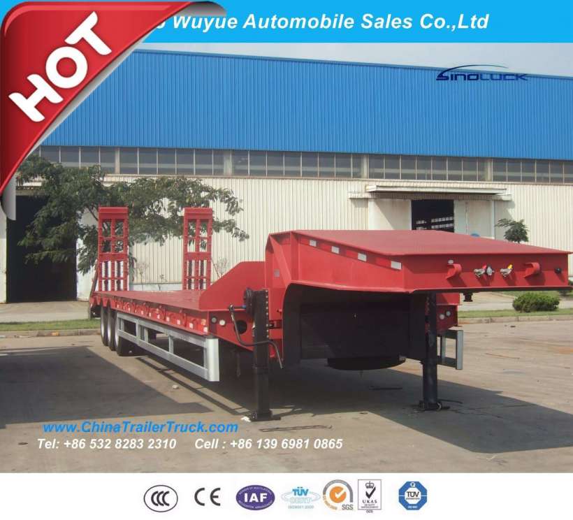 13m 3 Axle Low Bed Semitailer or Lowboy Semi Truck Trailer