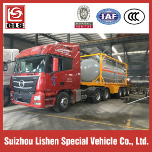 2 Axles Semi Trailer with Container Chemical Tanker Truck Trailer